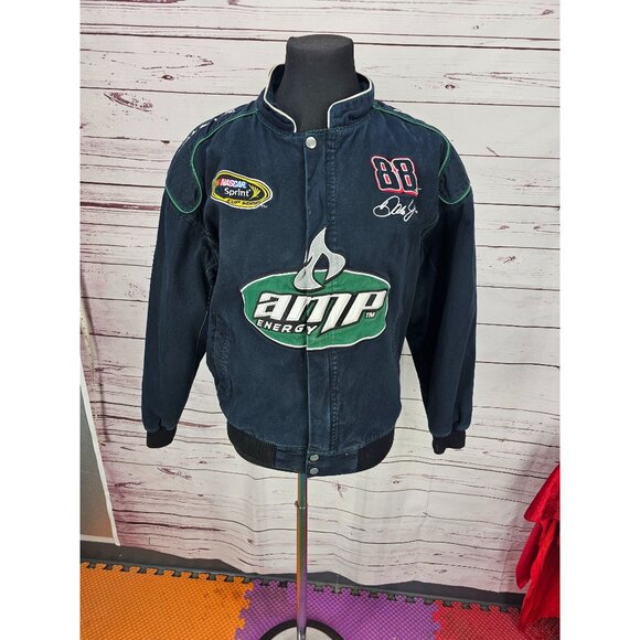 Vintage National Guard Dale Jr NASCAR Jacket Mens Size L Racing Team Apparel - Picture 1 of 14